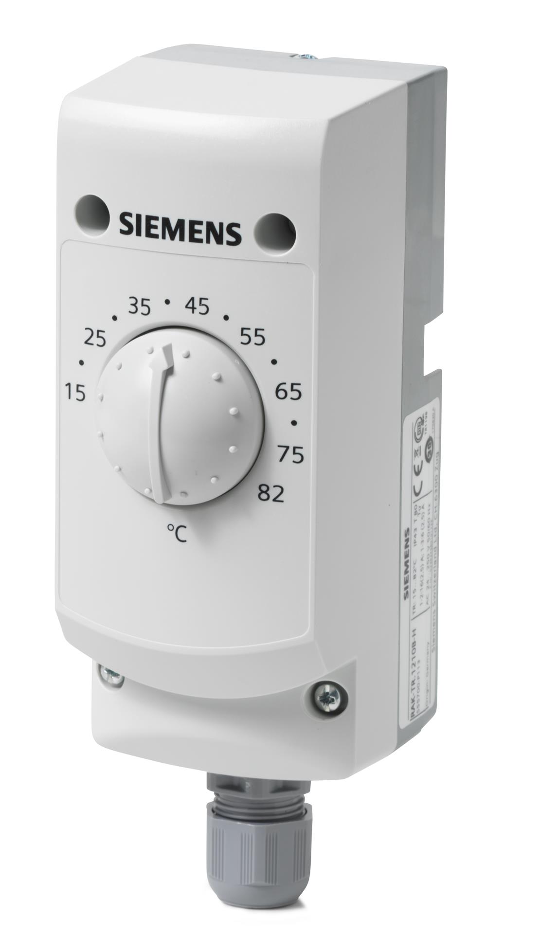 RAK-TR.1210B-H Ограничивающий термостат со сбросом по температуре, 15..82 °C, защитная гильза 100 мм, капиллярная трубка 700 мм, хомут