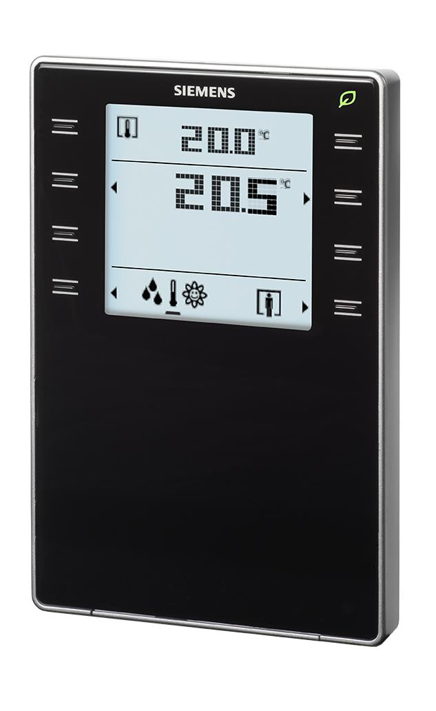 QMX3.P34-1BSC Чёрный комнатный модуль с KNX, датчиком температуры, дисплеем и сенсорными клавишами