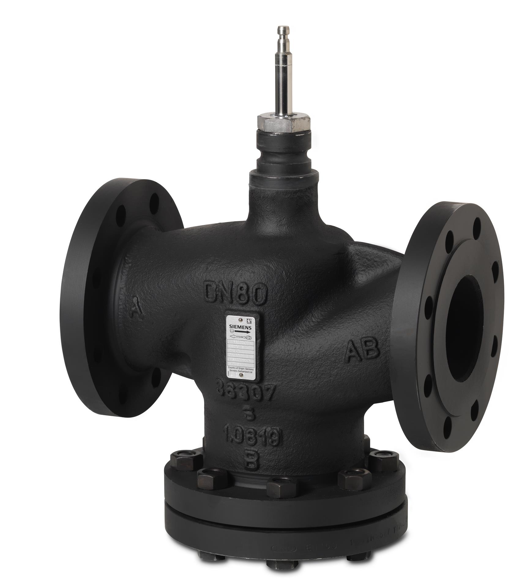 VVF63.80-100K 2-port seat valve, PN40, DN 80, kvs 100, with flanged connections, pressure compensated